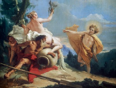 Apollo forfølger Daphne, c1755-1760 av Giovanni Battista Tiepolo
