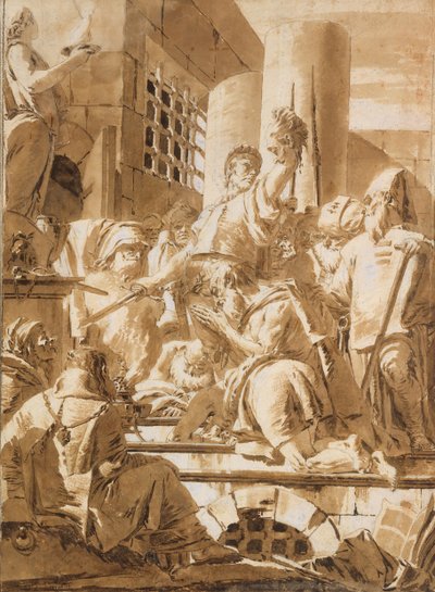 Halshugging av to mannlige hellige, 1696-1770. av Giovanni Battista Tiepolo