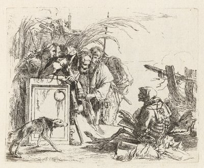 Death Giving Audience, fra Vari capricci (Various Capriccios) av Giovanni-Battista Tiepolo