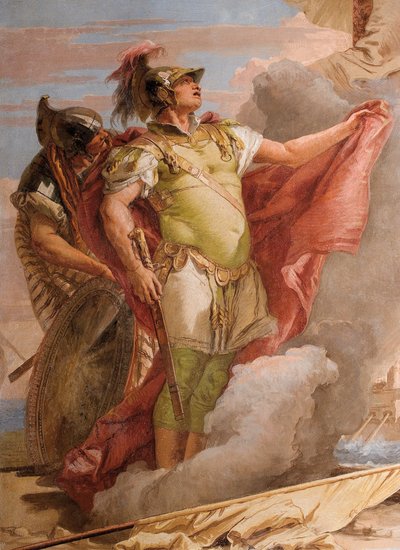 Detalj av Aeneas, fra Venuss farvel til Aeneas, fra Aeneidens rom i Palazzina, 1757 av Giovanni Battista Tiepolo