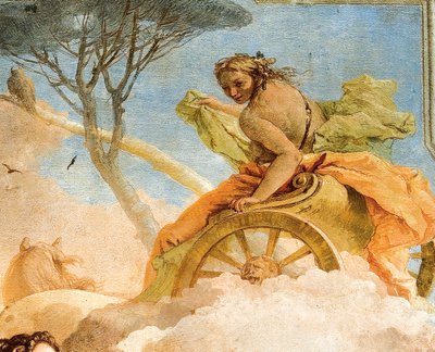Detalj av Armida, fra Armida som bortfører den sovende Rinaldo, fra rommet i Jerusalem levert i Palazzina, 1757 av Giovanni Battista Tiepolo