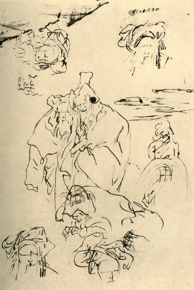 Figurer og hoder av orientalere, midten av 1700-tallet, 1928 av Giovanni Battista Tiepolo