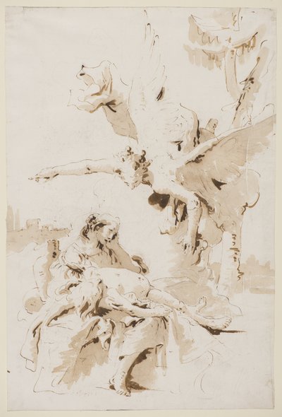 Hagar und Ismael in der Wüste, ca. 1725 von Giovanni Battista Tiepolo
