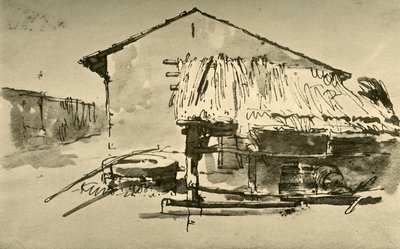 Innenhof eines Bauernhofs von Giovanni Battista Tiepolo