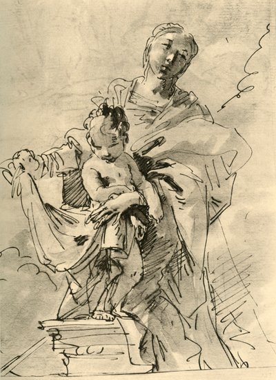 Madonna og barn, midten av 1700-tallet, 1928 av Giovanni Battista Tiepolo