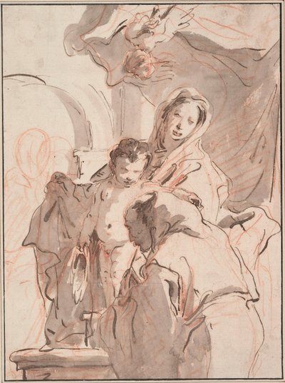 Madonna mit Kind und Heiligem von Giovanni-Battista Tiepolo