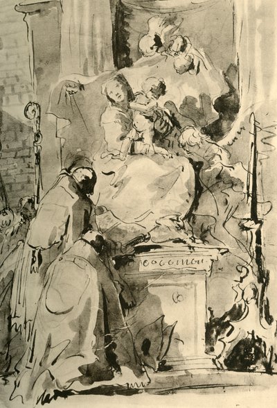 Madonna tronet og to biskoper, midten av 1700-tallet, 1928 av Giovanni Battista Tiepolo
