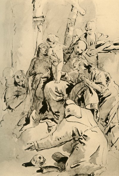 Madonna mit Heiligen, Mitte 18. Jahrhundert, 1928 von Giovanni Battista Tiepolo
