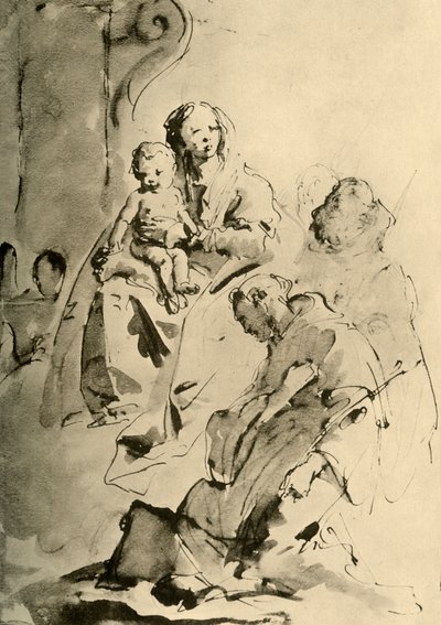 Madonna med to hellige, midten av 1700-tallet, 1928 av Giovanni Battista Tiepolo