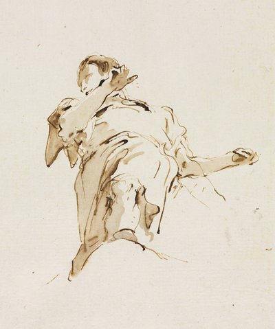 Mannsfigur sett nedenfra, ca. 1740-årene. av Giovanni Battista Tiepolo