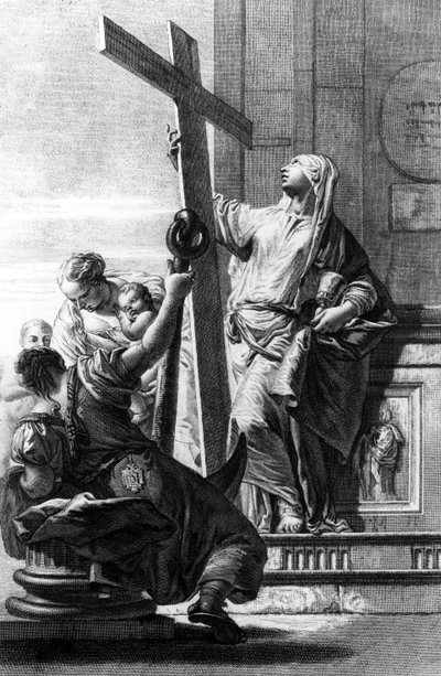 Personifikasjoner av tro, håp og kjærlighet, gravert av Pietro Monaco, ca. 1750 av Giovanni Battista Tiepolo