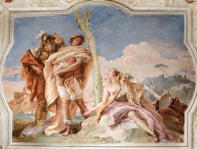 Rinaldo verlässt Armida, aus dem Raum des Befreiten Jerusalem in der Palazzina, 1757 von Giovanni Battista Tiepolo