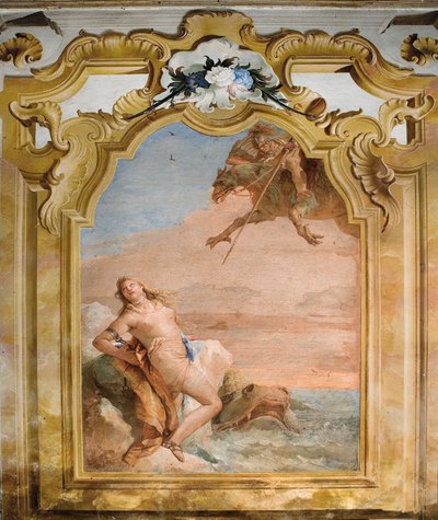 Ruggero frigjør Angelica, fra rommet til Orlando Furioso i Palazzina, 1757 av Giovanni Battista Tiepolo