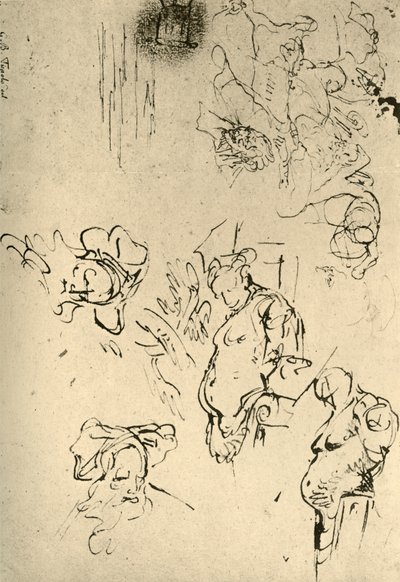 Satyr Herms and Oriental Heads, midten av 1700-tallet, 1928 av Giovanni Battista Tiepolo