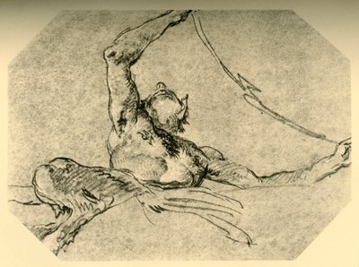 Satyr holder opp en festong, c1761, 1928 av Giovanni Battista Tiepolo