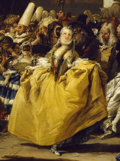 Karnevalsscene eller Menuetten av Giovanni Battista Tiepolo