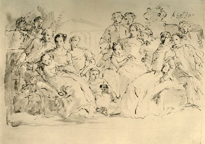 Skizze für ein Gruppenporträt, Mitte 18. Jahrhundert, 1928 von Giovanni Battista Tiepolo