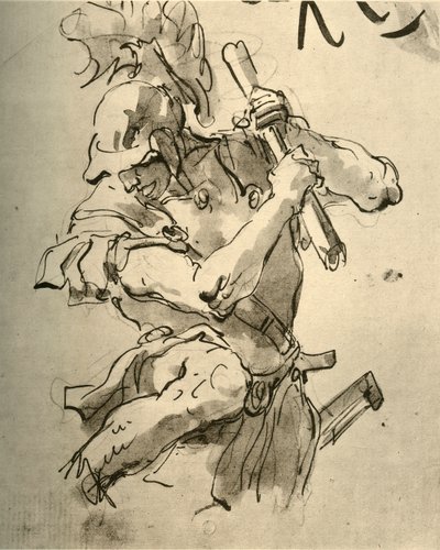 Soldat som løfter armen for å slå, midten av 1700-tallet, 1928 av Giovanni Battista Tiepolo