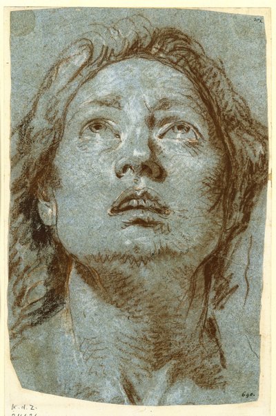 Studie av hodet til den hellige Agathe av Giovanni Battista Tiepolo