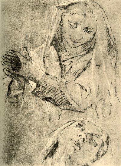 Studien einer Madonna, Mitte 18. Jahrhundert von Giovanni Battista Tiepolo