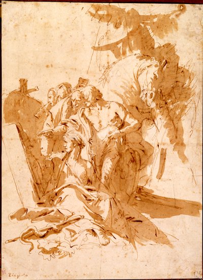 Die Entdeckung des Grabes von Punchinello von Giovanni Battista Tiepolo