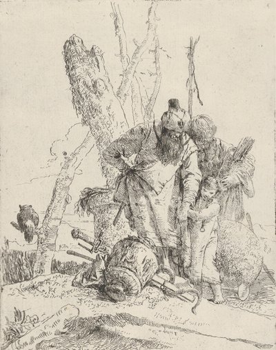 Zwei Astrologen und ein Junge, aus den Scherzi von Giovanni Battista Tiepolo