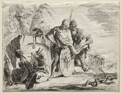 Ulike Caprices: Astrologen og den unge soldaten. av Giovanni Battista Tiepolo