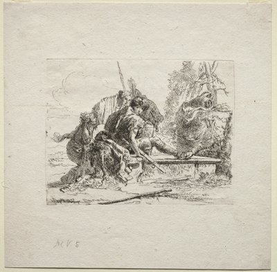 Ulike Caprices: De to soldatene og de to kvinnene av Giovanni Battista Tiepolo