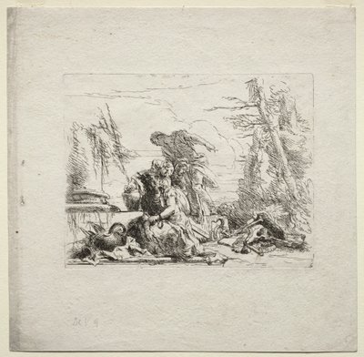 Ulike caprices: Kvinnen i håndjern, 1785. av Giovanni Battista Tiepolo