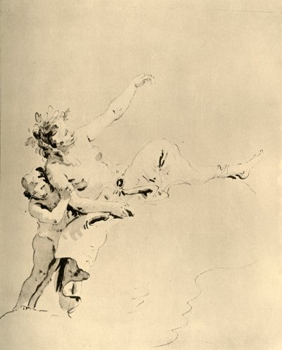 Kvinne hviler på skyer og støttet av en amor, midten av 1700-tallet, 1928 av Giovanni Battista Tiepolo