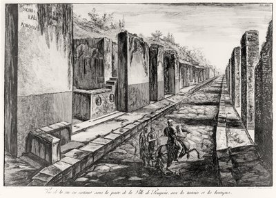 Utsikt over gaten til porten til byen Pompeii, fra Antiquites de Pompeia av G.B. Piranesi, gravert av Francesco Piranesi (1758-1810) 1804 av Giovanni Battista Piranesi