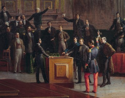 Midlertidig regjering i Venezia som velger motstand mot bitter slutt (1849), maleri av Giovanni Battista Della Libera av Giovanni Battista della Libera