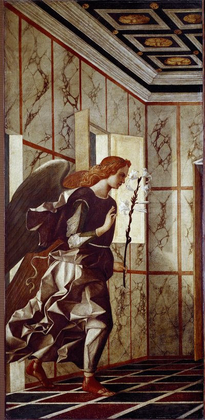 Angel of Annunciation (tempera på panel av Giovanni Bellini