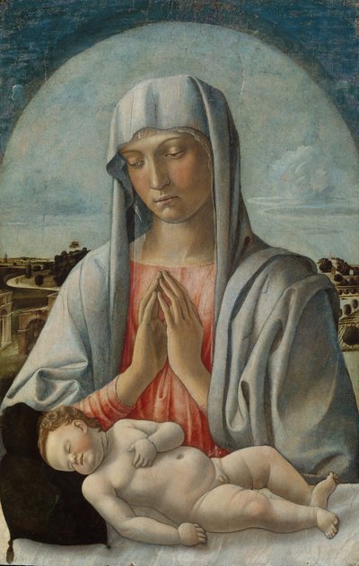 Madonna Adoring the Sleeping Child, tidlig på 1460-tallet. av Giovanni Bellini