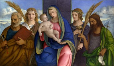 Madonna og barn med hellige. av Giovanni Bellini
