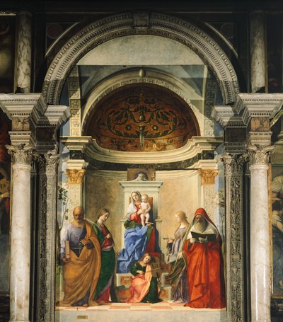 Madonna mellom fire hellige (fresko) av Giovanni Bellini