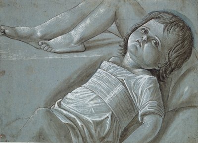 Studie for en liggende figur av spedbarnet Kristus, sent på 1400-tallet. av Giovanni Bellini