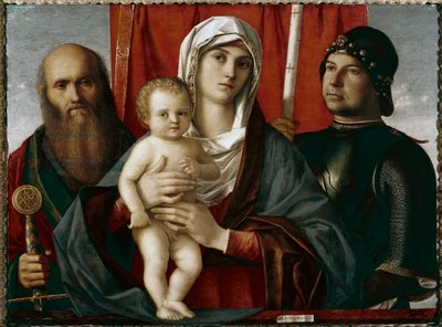 Jomfru med barn mellom St Paul og St George Maleri av Giovanni Bellini dit il Giambellino av Giovanni Bellini