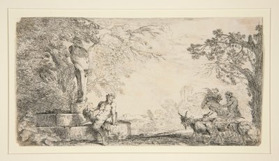 En Satyr hviler under en Herm av Giovanni Benedetto Castiglione