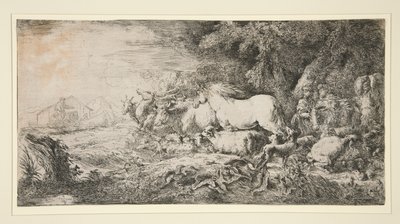 Dyr som kommer inn i Noah av Giovanni Benedetto Castiglione