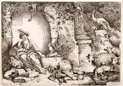 Kirke forvandler Ulysses#39; menn til dyr av Giovanni Benedetto Castiglione