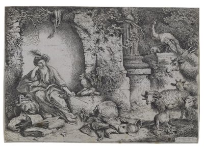 Kirke forvandler Ulysses#39; menn til dyr av Giovanni Benedetto Castiglione