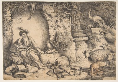 Circe med følgesvennene til Ulysses ble til dyr, 1650-51. av Giovanni Benedetto Castiglione