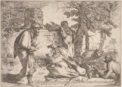 Diogenes søker etter en ærlig mann av Giovanni Benedetto Castiglione