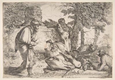 Diogenes søker etter en ærlig mann, ca. 1645-47. av Giovanni Benedetto Castiglione