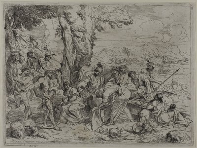 Laban leter etter familieavguder blant Josefs eiendeler av Giovanni Benedetto Castiglione