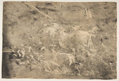 Noah og dyrene som går inn i arken, 1650-55. av Giovanni Benedetto Castiglione