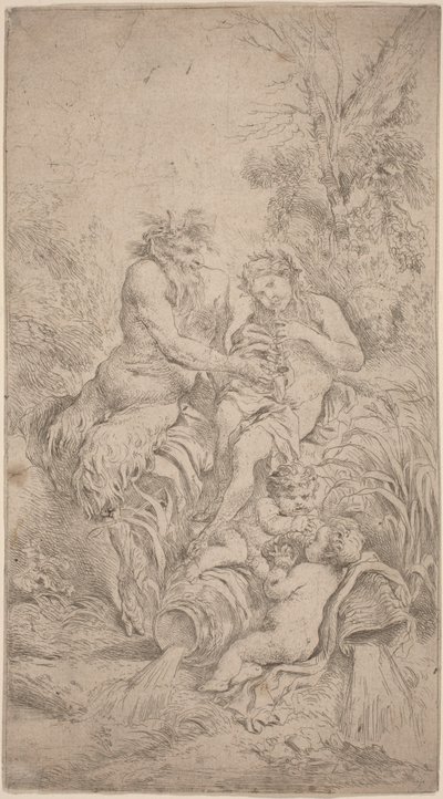 Pan og Olympus av Giovanni Benedetto Castiglione
