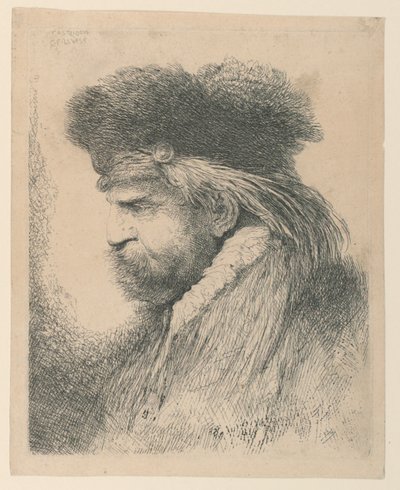 Portrett av en mann med en pelshatt av Giovanni Benedetto Castiglione