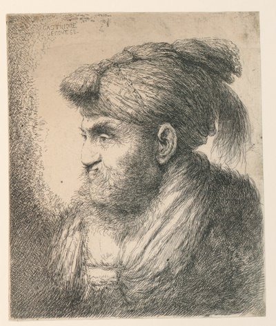 Portrett av en mann med turban av Giovanni Benedetto Castiglione